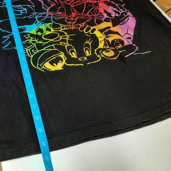 Loony Tunes Adult Size XL 1991 Graphic Tees Cartoons 90s Neon Vintage - Picture 7 of 11
